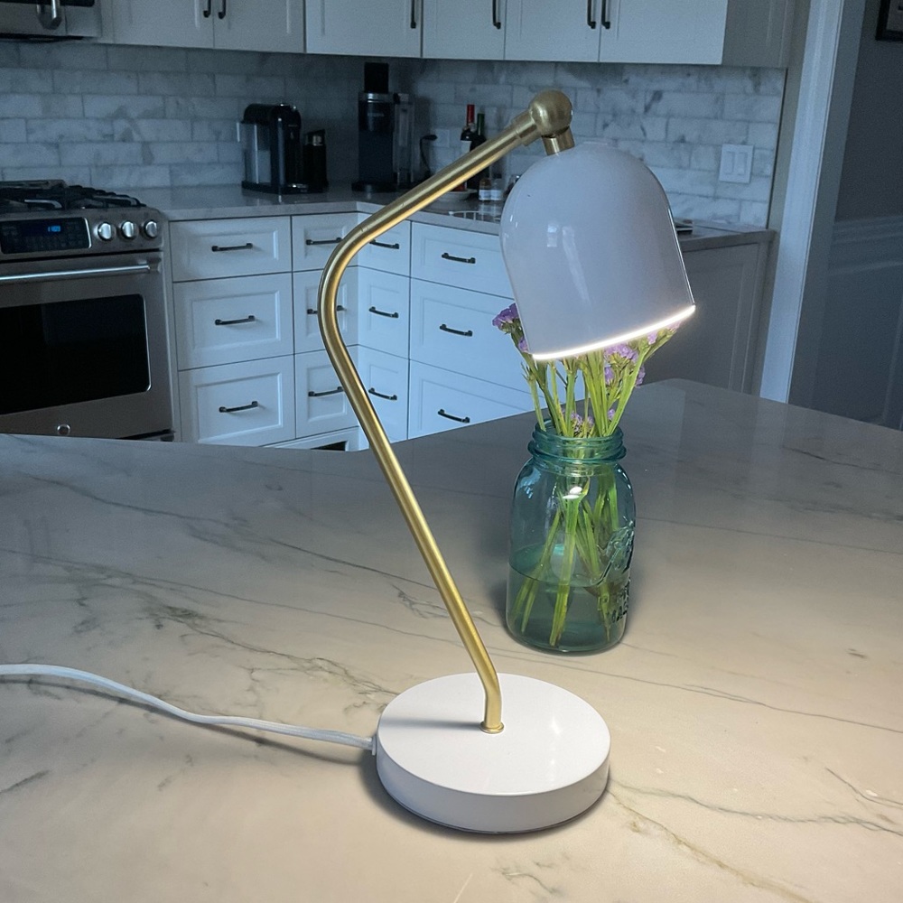 Desk Lamp white with gold accents